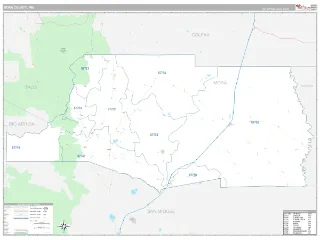 Mora County, NM Classic style ZIP Code wall map