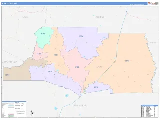 Mora County, NM ColorCast style ZIP Code wall map