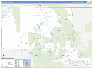 Rio Arriba County, NM Business Reference style ZIP Code wall map