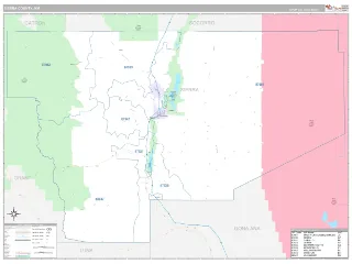 Sierra County, NM Classic style ZIP Code wall map