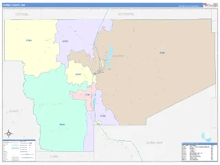 Sierra County, NM ColorCast style ZIP Code wall map