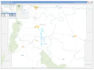 Torrance County, NM Business Reference style ZIP Code wall map