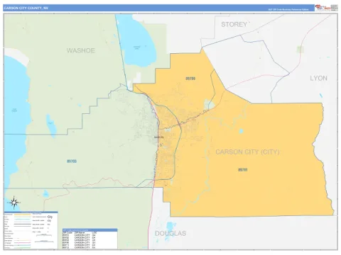 Carson City County, NV map