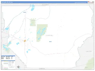 Churchill County, NV Business Reference style ZIP Code wall map