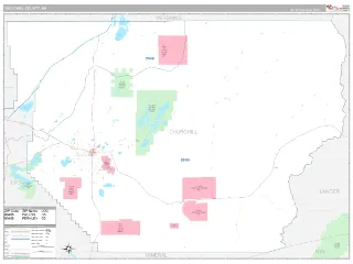Churchill County, NV Classic style ZIP Code wall map