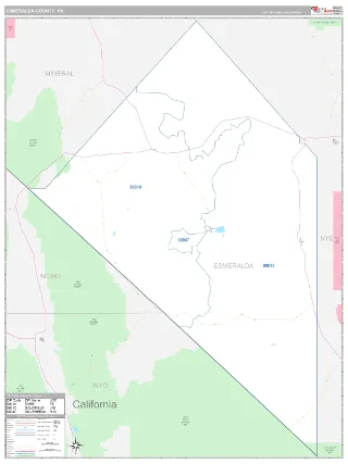 Esmeralda County, NV Classic style ZIP Code wall map