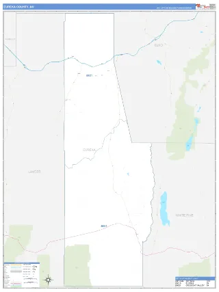 Eureka County, NV Business Reference style ZIP Code wall map