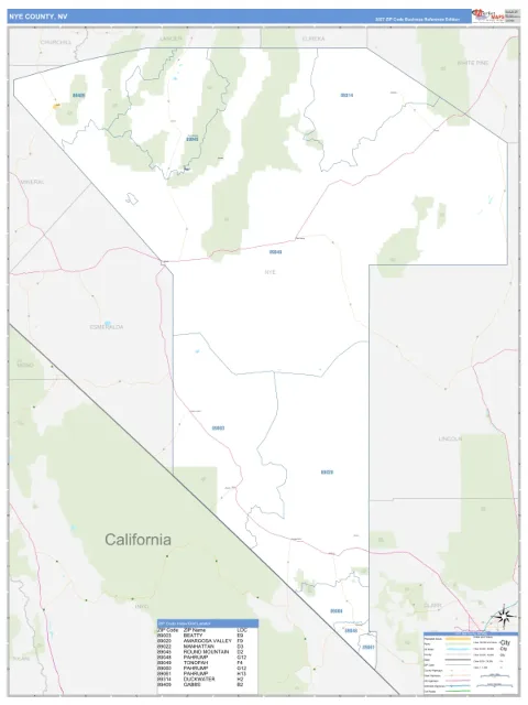 Nye County, NV map