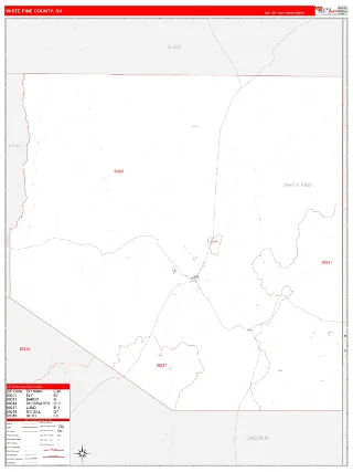 White Pine County, NV RedLine style ZIP Code wall map