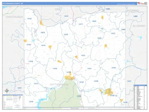 Cattaraugus County, NY map