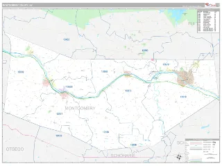 Montgomery County, NY Classic style ZIP Code wall map
