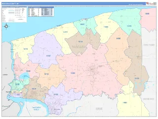 Niagara County, NY ColorCast style ZIP Code wall map
