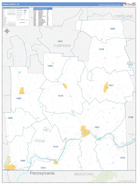 Tioga County, NY map