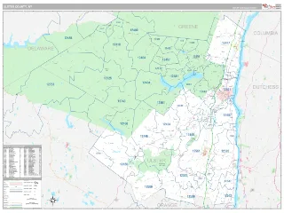 Ulster County, NY Classic style ZIP Code wall map