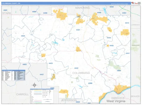Columbiana County, OH map