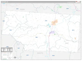 Pike County, OH Classic style ZIP Code wall map