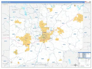 Stark County, OH Business Reference style ZIP Code wall map