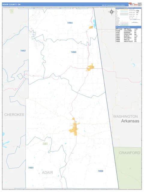 Adair County, OK map
