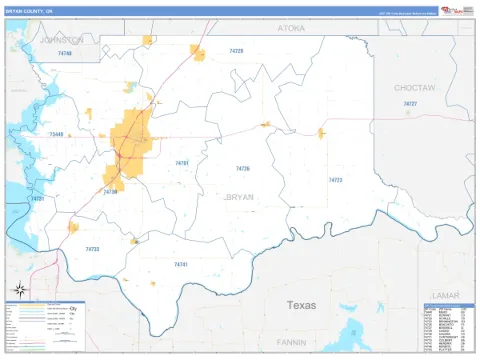 Bryan County, OK map