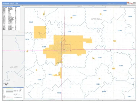 Garfield County, OK map