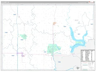 Kay County, OK Classic style ZIP Code wall map