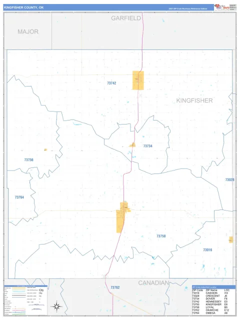 Kingfisher County, OK map