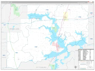 McIntosh County, OK Classic style ZIP Code wall map