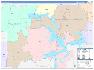 McIntosh County, OK ColorCast style ZIP Code wall map
