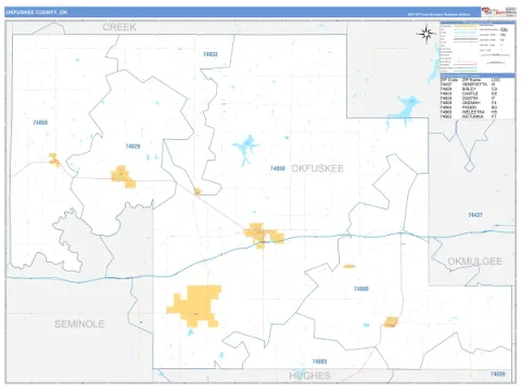 Okfuskee County, OK map