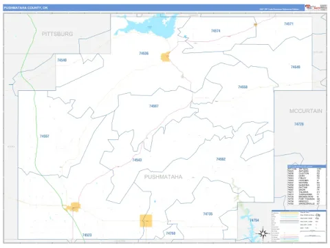 Pushmataha County, OK map