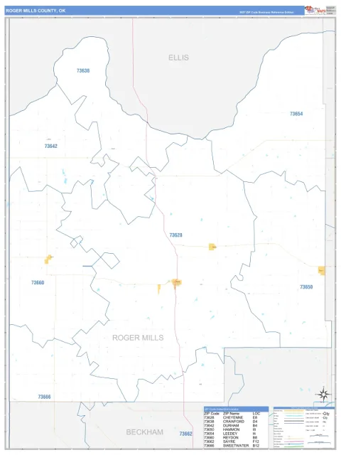 Roger Mills County, OK map