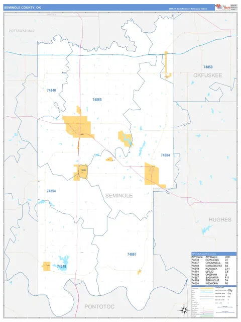 Seminole County, OK map