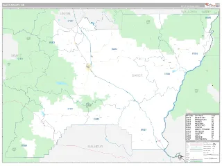 Baker County, OR Classic style ZIP Code wall map