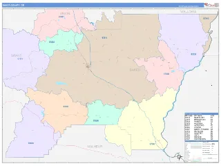 Baker County, OR ColorCast style ZIP Code wall map