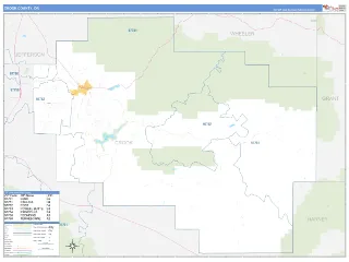 Crook County, OR Business Reference style ZIP Code wall map