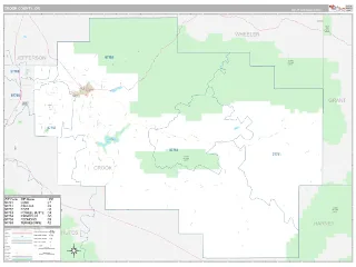 Crook County, OR Classic style ZIP Code wall map