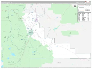 Deschutes County, OR Classic style ZIP Code wall map