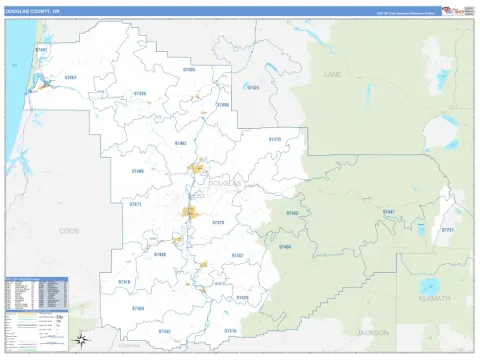 Douglas County, OR map