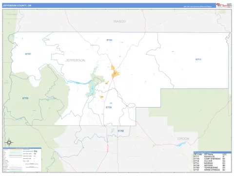 Jefferson County, OR map
