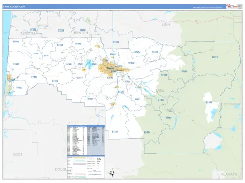 Lane County, OR map