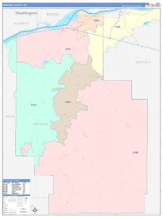 Morrow County, OR ColorCast style ZIP Code wall map