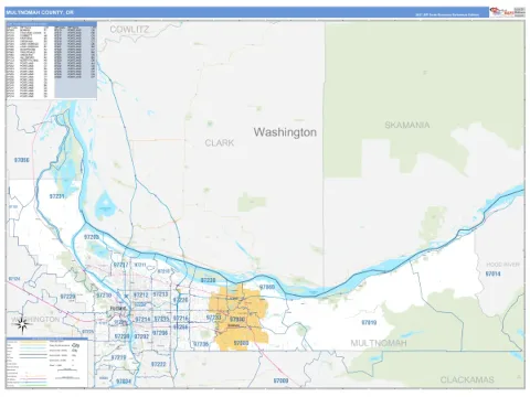 Multnomah County, OR map