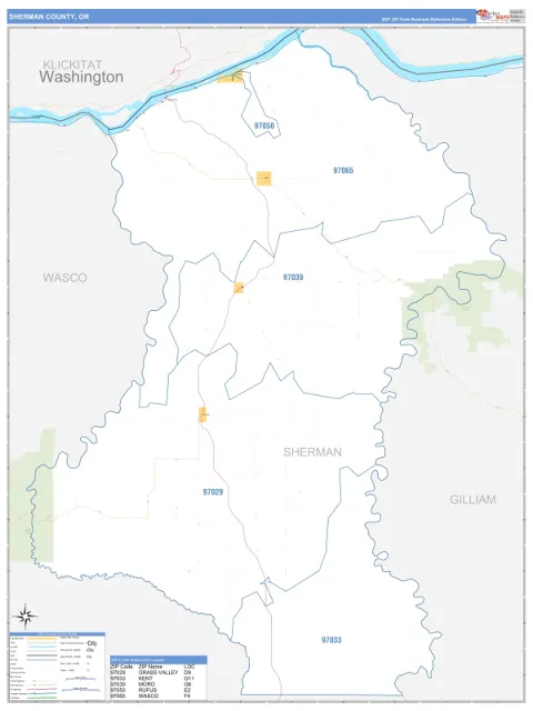 Sherman County, OR map