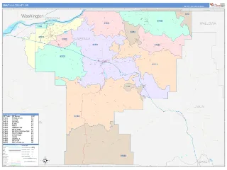Umatilla County, OR ColorCast style ZIP Code wall map