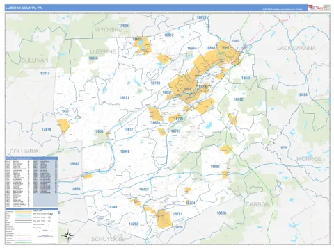 Luzerne County, PA map