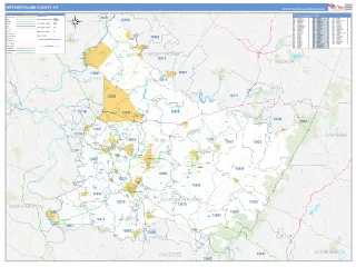 Westmoreland County, PA Business Reference style ZIP Code wall map