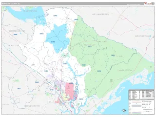 Berkeley County, SC Classic style ZIP Code wall map