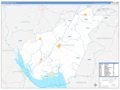 Clarendon County, SC map