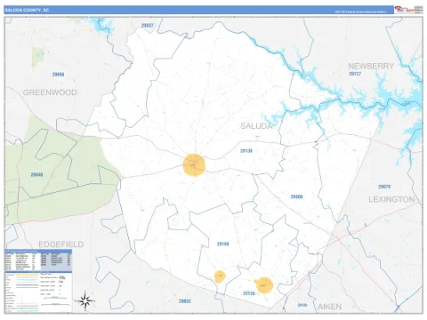 Saluda County, SC map