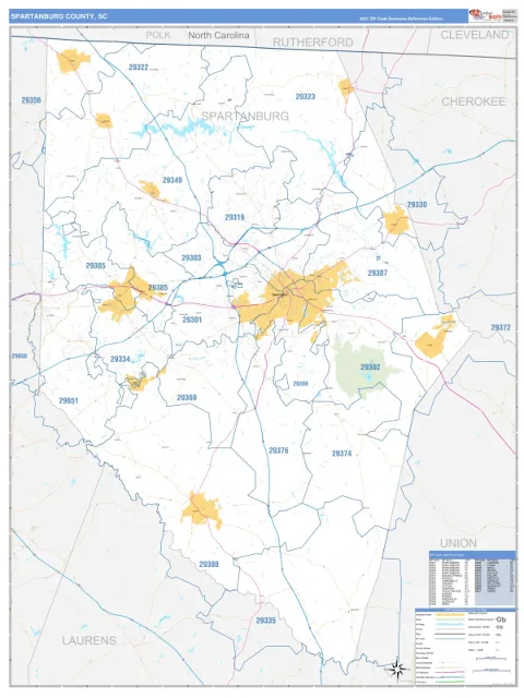 Spartanburg County, SC map